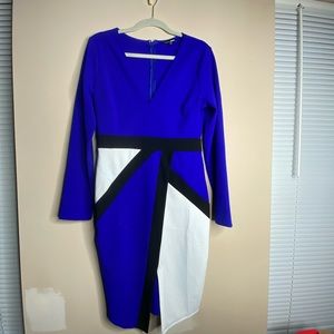 Blue/White Midi Work dress